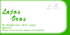 lajos oros business card